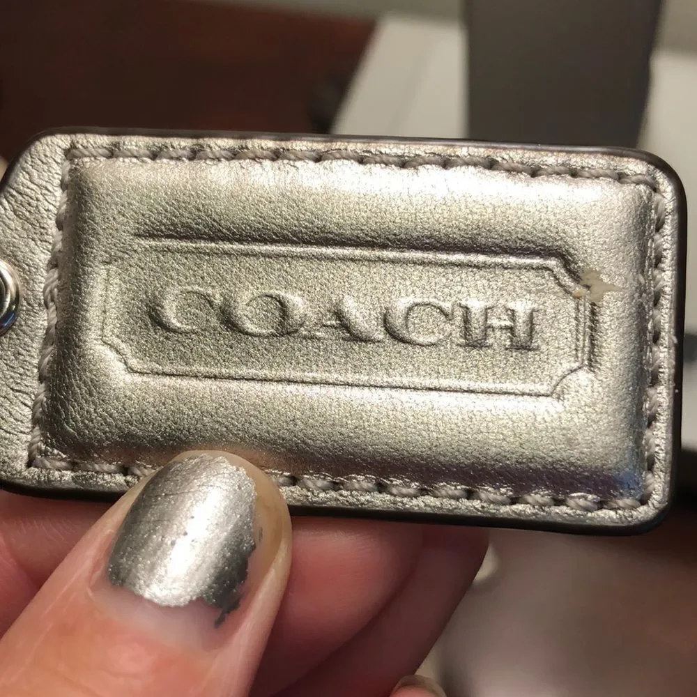 COACH gold leather hobo purse
